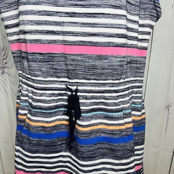 T by Talbots Women's Dress Striped Drawstring T-Shirt Sleeveless Sz Petite XL - Picture 3 of 10